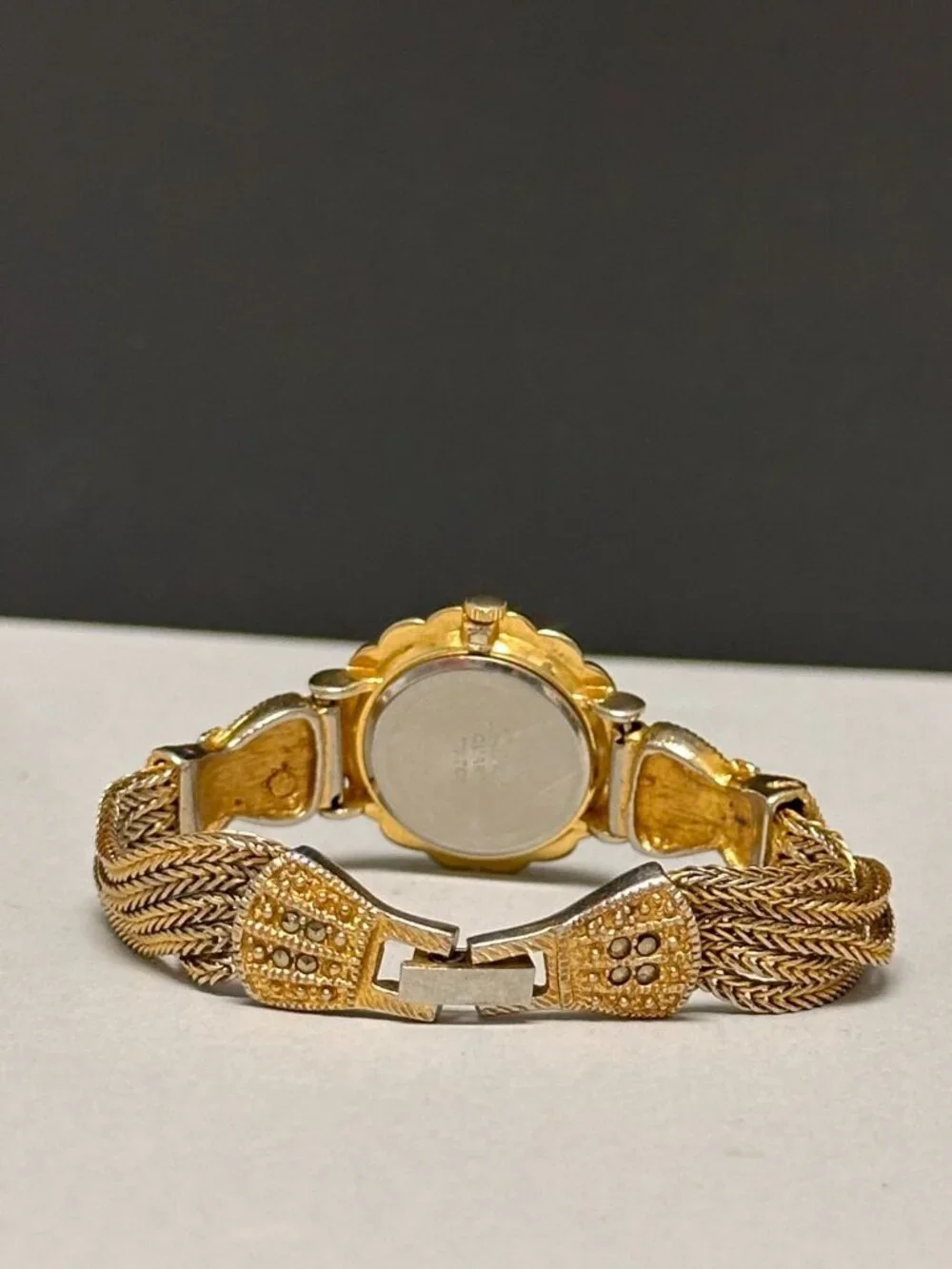 Xanadu Watch Women Gold Tone Multi Chain Band Marcasite Accents New Battery